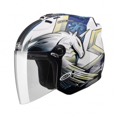 SOL 27S UNICORN3 White-Blue LED 오픈페이스 헬멧