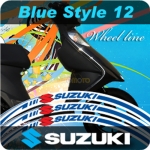 모토스티커 스즈키 SUZUKI 휠테이프 고급형 4D 휠테이프 휠라인 휠데칼 휠스티커 - 12인치 범용