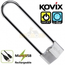 KOVIX 코빅스 KPL12-200 (스텐스틸) 알람 U락 패드락 USB충전식