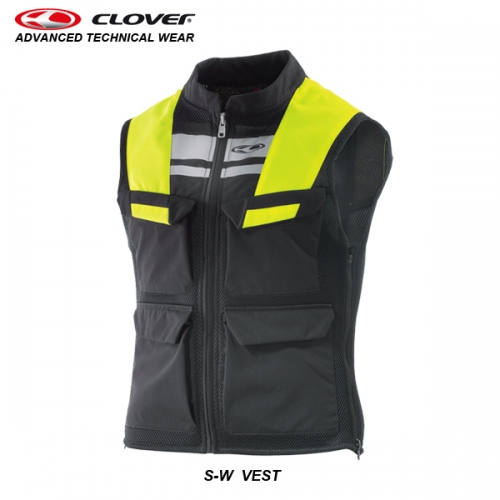 CLOVER S-W SAFETY VEST BLACK GREEN (N) - 허리 사이즈 조절로, 단독 착용과 자켓위 착용 모두 가능한 안전 조끼 클로버 S-W