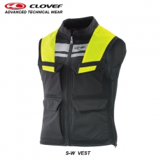 CLOVER S-W SAFETY VEST BLACK GREEN (N) - 허리 사이즈 조절로, 단독 착용과 자켓위 착용 모두 가능한 안전 조끼 클로버 S-W