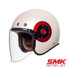 SMK 레트로 제트 헬멧 유광 화이트 레드 오픈페이스 헬멧