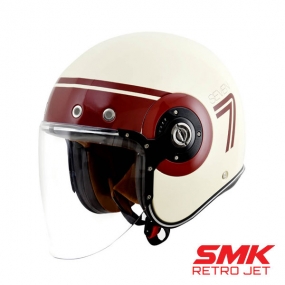 SMK 레트로 제트 헬멧 세븐 화이트 레드 오픈페이스 헬멧