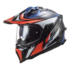 LS2 MX701 C EXPLORER 포커스 블루 화이트 레드 카본 듀얼 풀페이스 헬멧