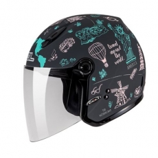 SOL 27Y 트래블 무광 그레이/핑크 오픈페이스 헬멧 (여성/어린이용)