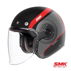 SMK 레트로 제트 헬멧 레블 블랙/레드 오픈페이스 헬멧
