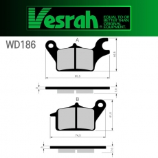 VESRAH 베스라 슈퍼커브110 (18~), C125 (18~) 앞 브레이크패드 WD186(SD186)