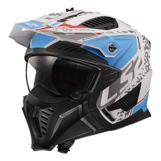 LS2 OF606 DEVOR 매트 화이트 블루 오픈페이스 헬멧