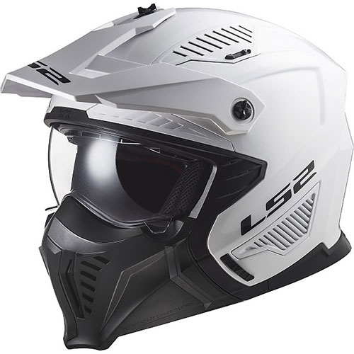 LS2 OF606 DRIFTER 솔리드 화이트 멀티 오픈페이스 헬멧 (전면 마스크 탈부착)