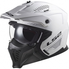 LS2 OF606 DRIFTER 솔리드 화이트 멀티 오픈페이스 헬멧 (전면 마스크 탈부착)