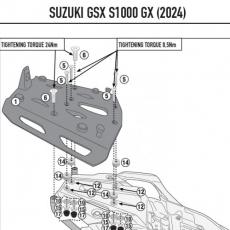 [무료장착이벤트] GIVI GSX-S1000GX 탑박스 브라켓 - SRA3128 (모노키 알미늄 플레이트 포함)