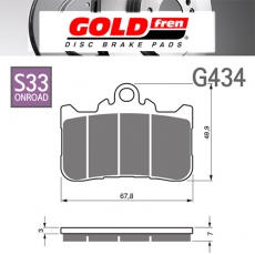 GOLDfren 골드프렌 CB500F(22~), CBR500R(22~), CB750 호넷(22~) 브레이크패드 G434-S33
