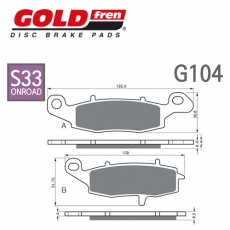 GOLDfren 골드프렌 VN900, ER-6N, SV650, GSR750 브레이크패드 G104-S33