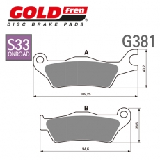 GOLDfren 골드프렌 GSX-R125/R150, GSX-S125, CBF125/150 브레이크패드 G381-S33