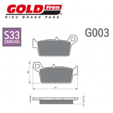 GOLDfren 골드프렌 XR100, XR250, XR650, DR-Z400 브레이크패드 G003-S33