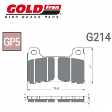 GOLDfren 골드프렌 VFR800, CB1000, CBR1000, CB1100 브레이크패드 G214-GP5 (로드레이스 전용)