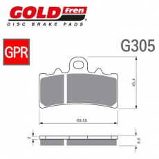GOLDfren 골드프렌 G310GS, G310R, 비트필렌401, 듀크125/200/390 브레이크패드 G305-GPR