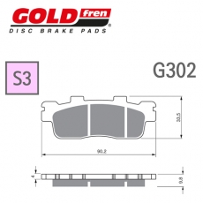 GOLDfren 골드프렌 다운타운125i/200i/300i, 가와사키 J125/J300 브레이크패드 G302-S3