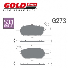 GOLDfren 골드프렌 팻보이, 팻밥, 소프테일, 와이드 글라이드, 다이나 브레이크패드 G273-S33