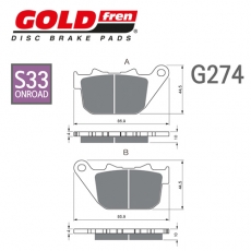 GOLDfren 골드프렌 XL883 스포스터, XL1200 스포스터, 포티에잇 브레이크패드 G274-S33