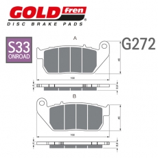 GOLDfren 골드프렌 XL883 스포스터, XL1200 스포스터, 포티에잇 브레이크패드 G272-S33