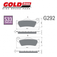 GOLDfren 골드프렌 알나인티, R1200GS/ADV, R1250GS/ADV, K1300R/GT/S 브레이크패드 G292-S33