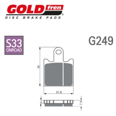 GOLDfren 골드프렌 ZX-6R, Z750/Z1000, GTR1400, ZZR1400 브레이크패드 G249-S33