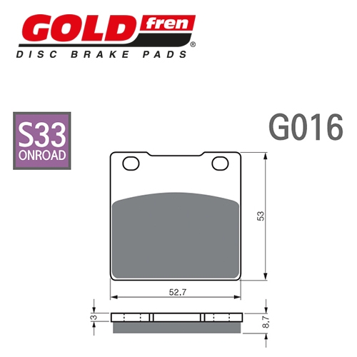 GOLDfren 골드프렌 ZX-12R, ZZR1200, GSX-R600/1000, SV650, 하야부사 브레이크패드 G016-S33