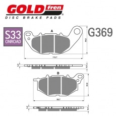 GOLDfren 골드프렌 YZF-R3, MT-03 브레이크패드 G369-S33